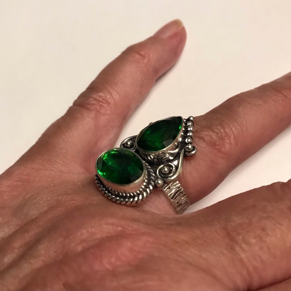 Tsavorite Stamped 925 Sterling Silver Ring